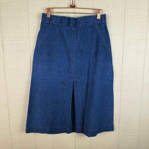 Vintage 70s Levi's Orange Tab Denim Skirt High Waist A-Line Knee Length Classic